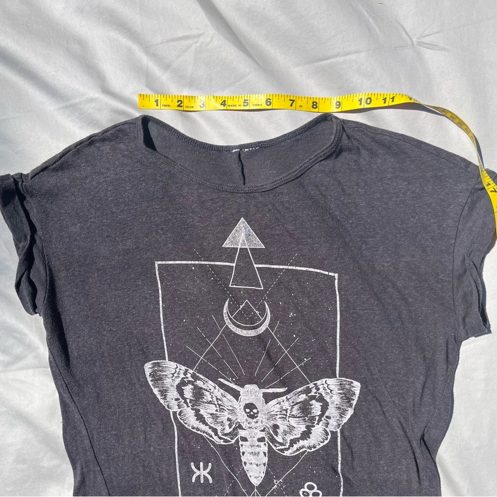 Graphic Witchy T-Shirt Dress with Moth Design - Picture 6 of 6